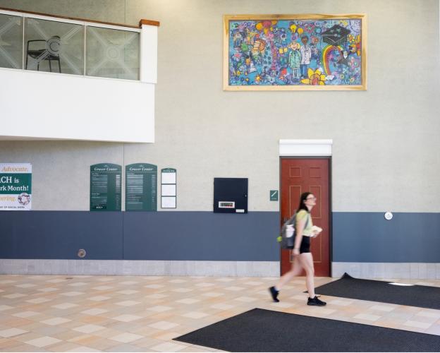 Collaborative painting in Grover Center reflects College purpose